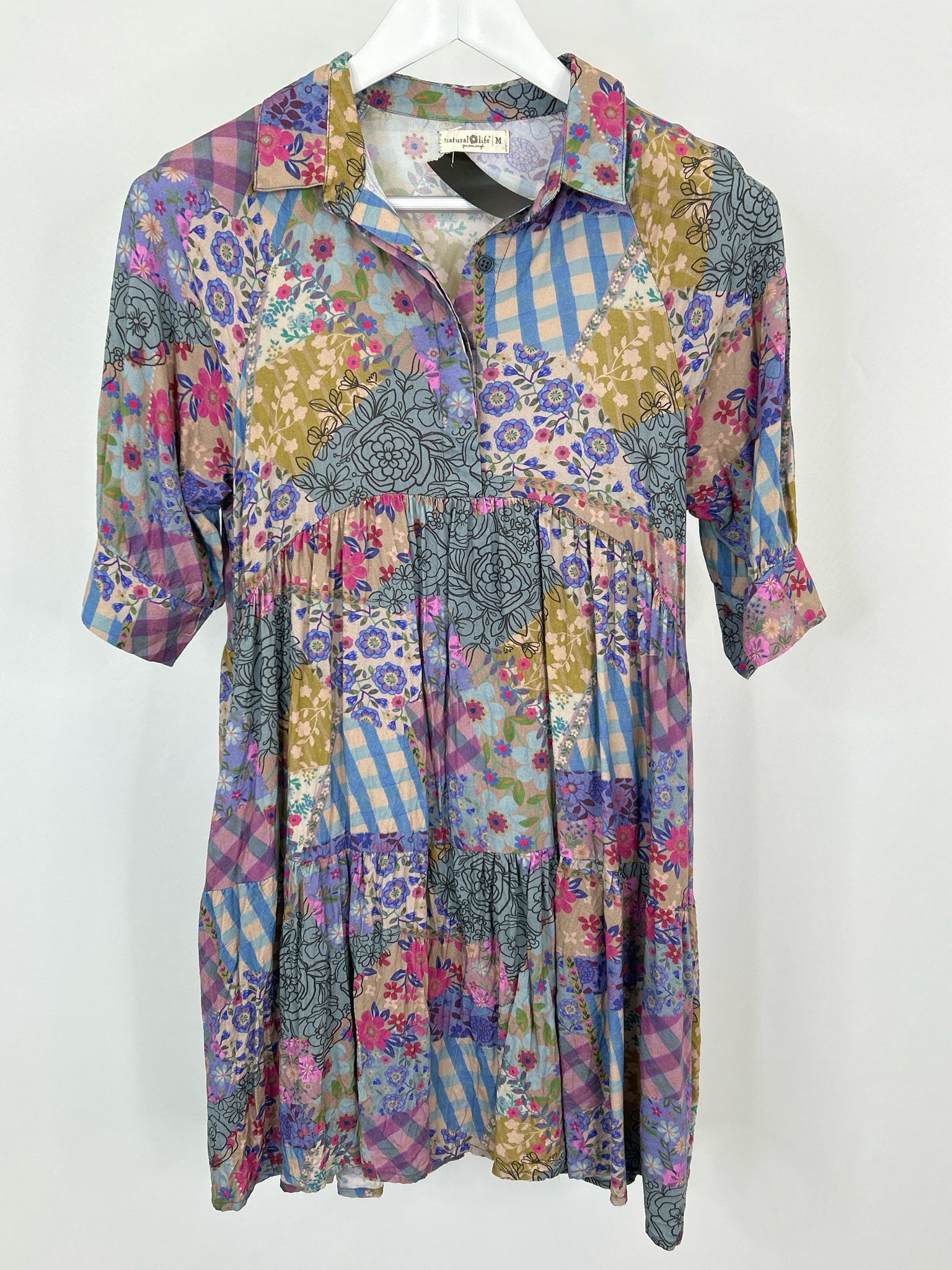 NATURAL LIFE Size M PURPLE AND BLUE Women Dress