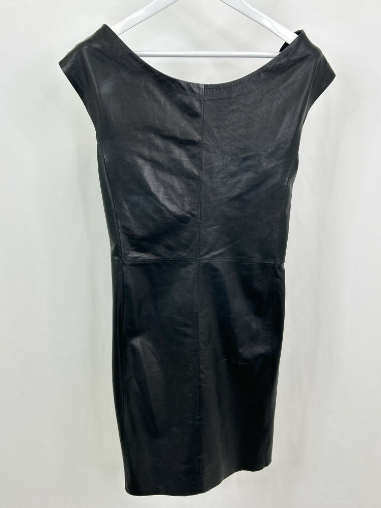 Ventcouvert Women EU Size 40 Black Leather Dress