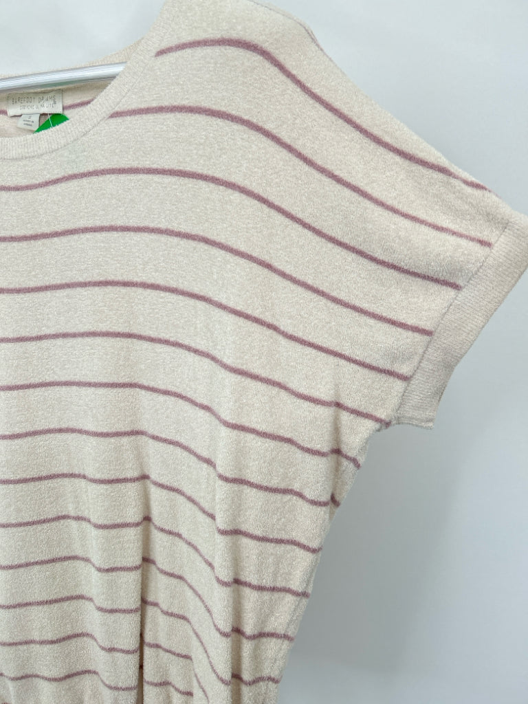 BAREFOOT DREAMS Size S White Striped Top