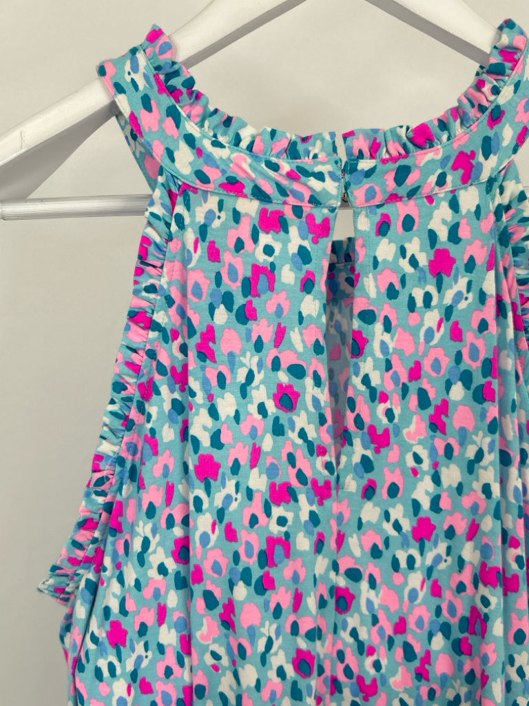 LILLY PULITZER Size L turquoise print Women's Dress