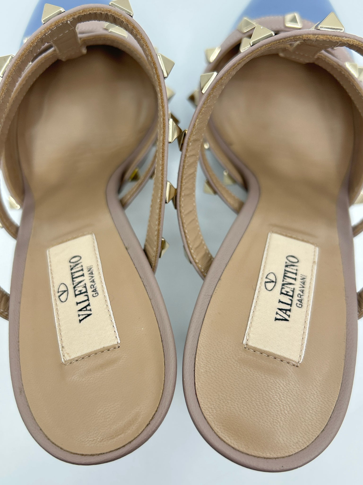 VALENTINO Size 39 Blue & Nude Women Sandal