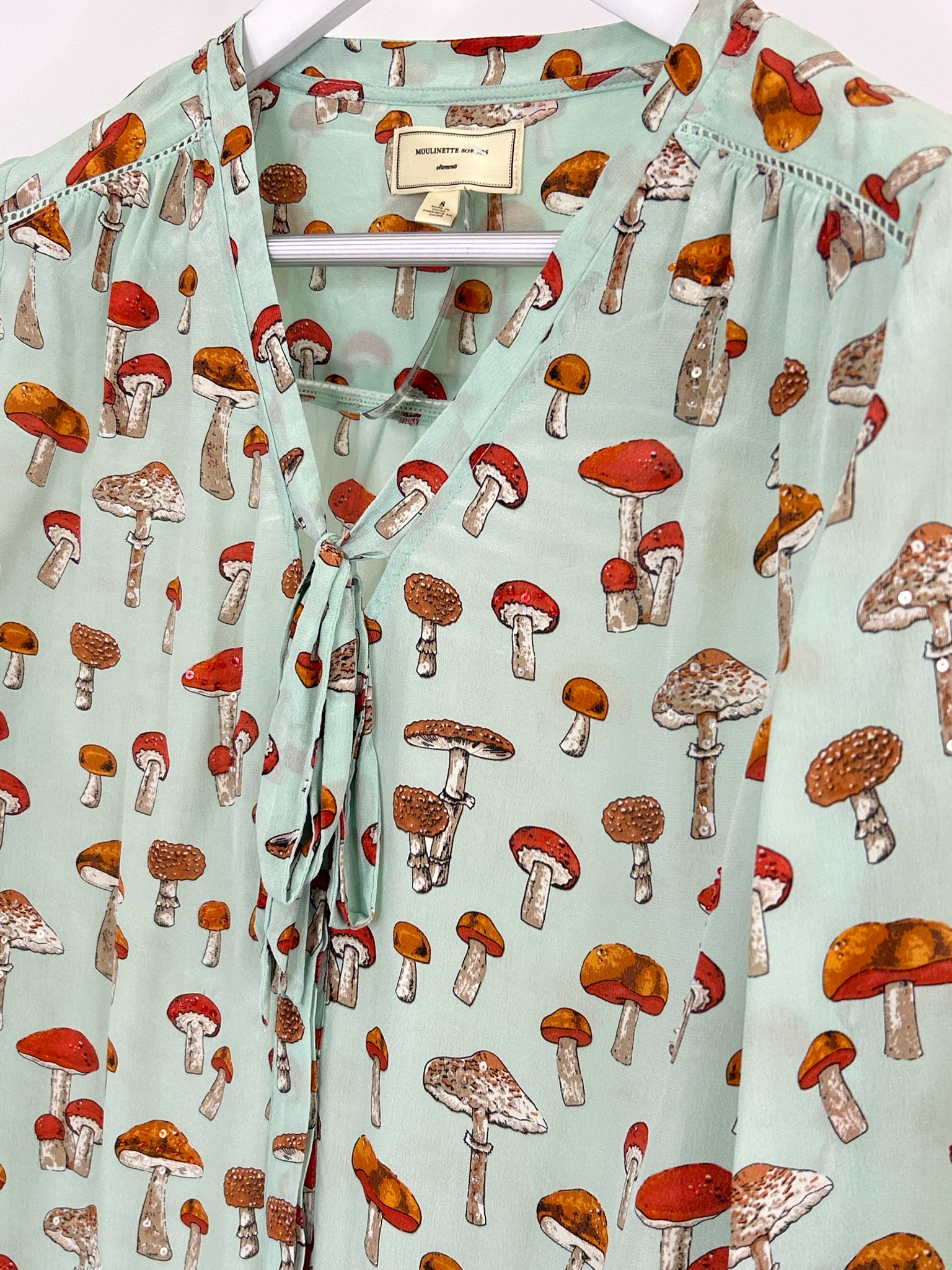 MOULINETTE SOEURS Size 8 Mint Print Women Top