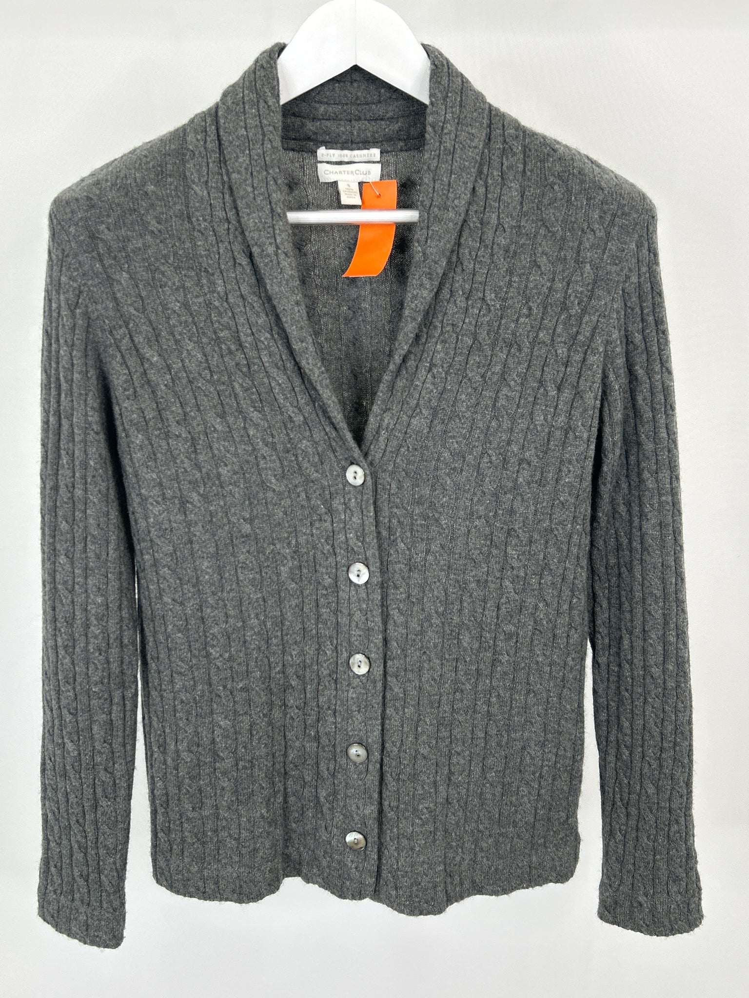 CHARTER CLUB Size S Grey Women Cardigan