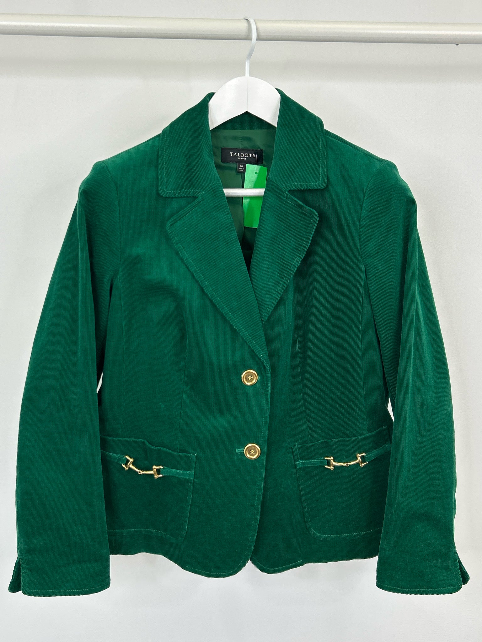 TALBOTS Size 12P Green Women Jacket