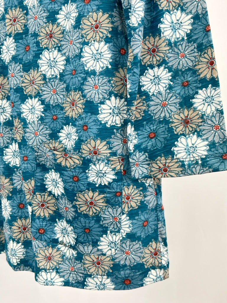 SEA SALT Size S/M Teal Print Women's Top NWT