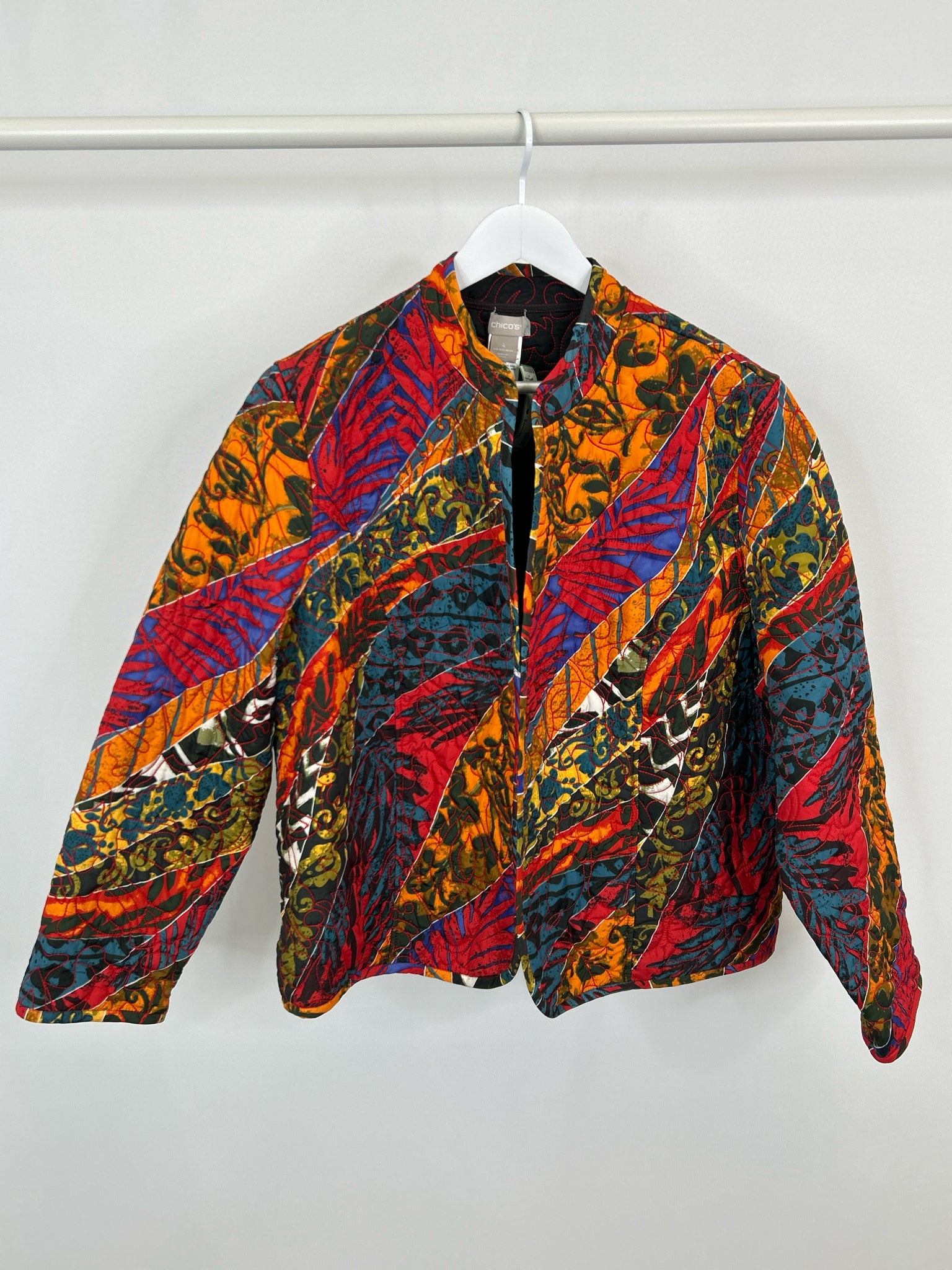CHICO'S Size 20/22 Multi-Color Reversible Women Jacket