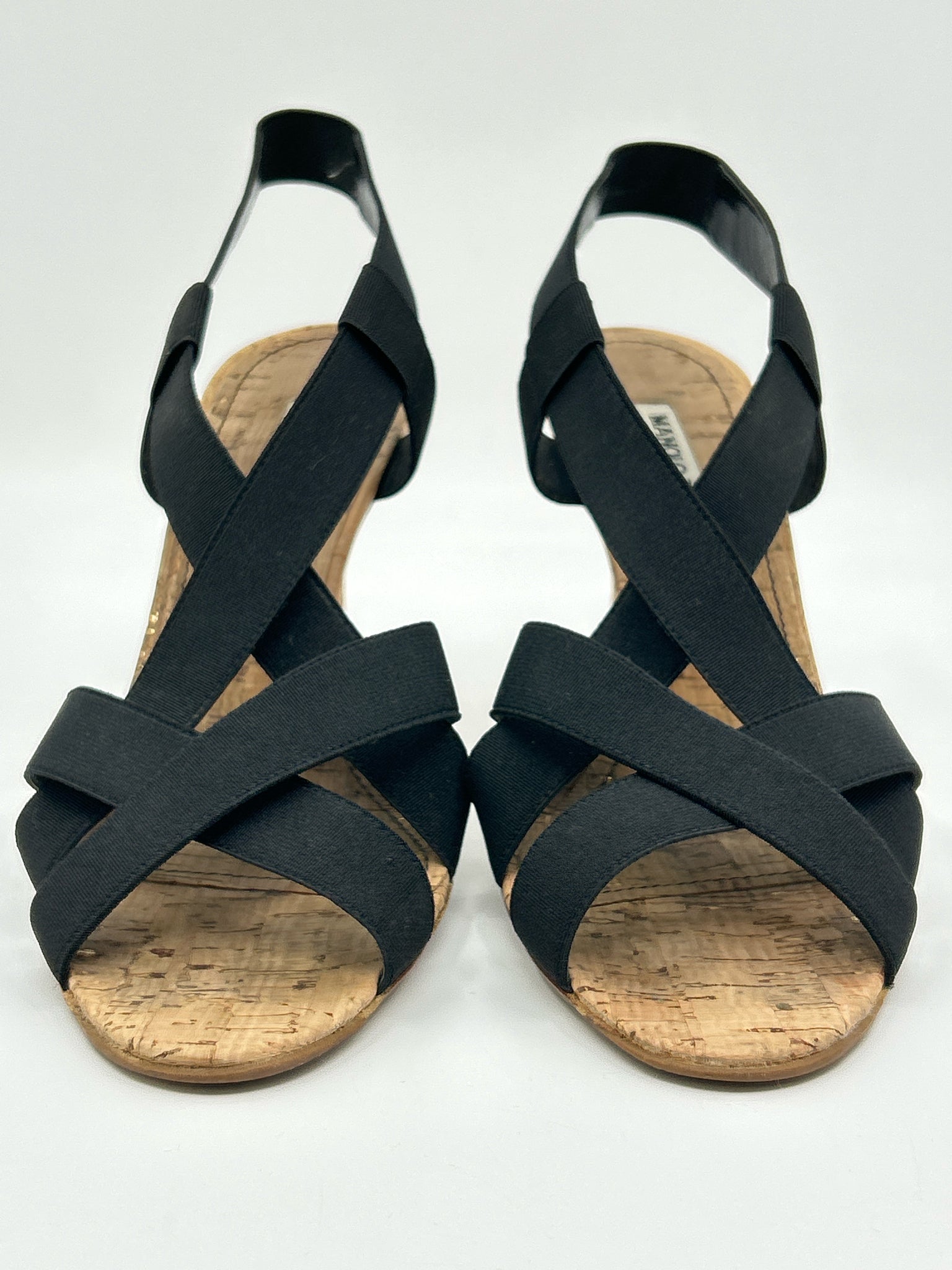 MANOLO BLAHNIK Size 38/8 Black Women Sandal