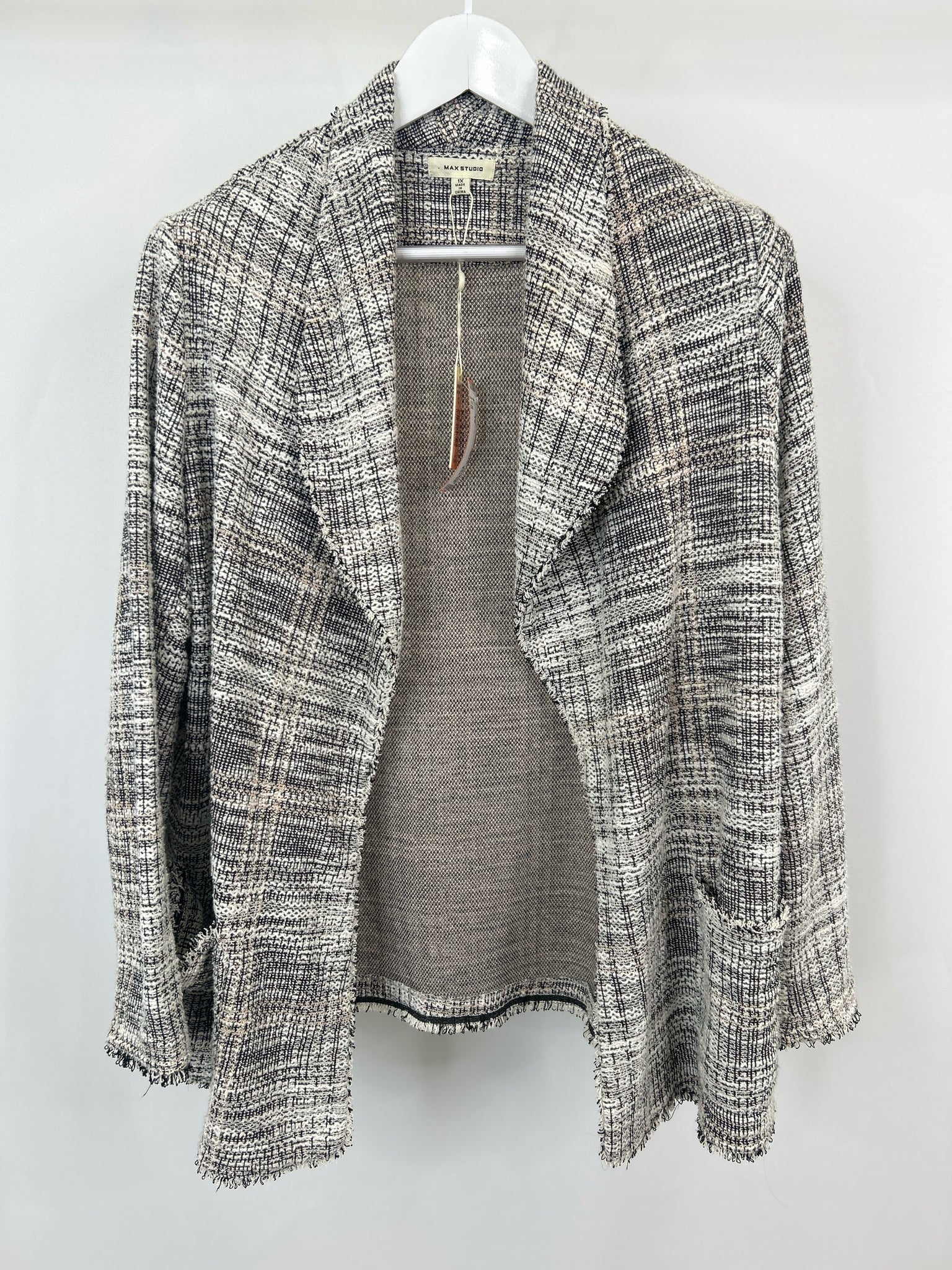 MAX STUDIO Size 1X White and black Women Blazer