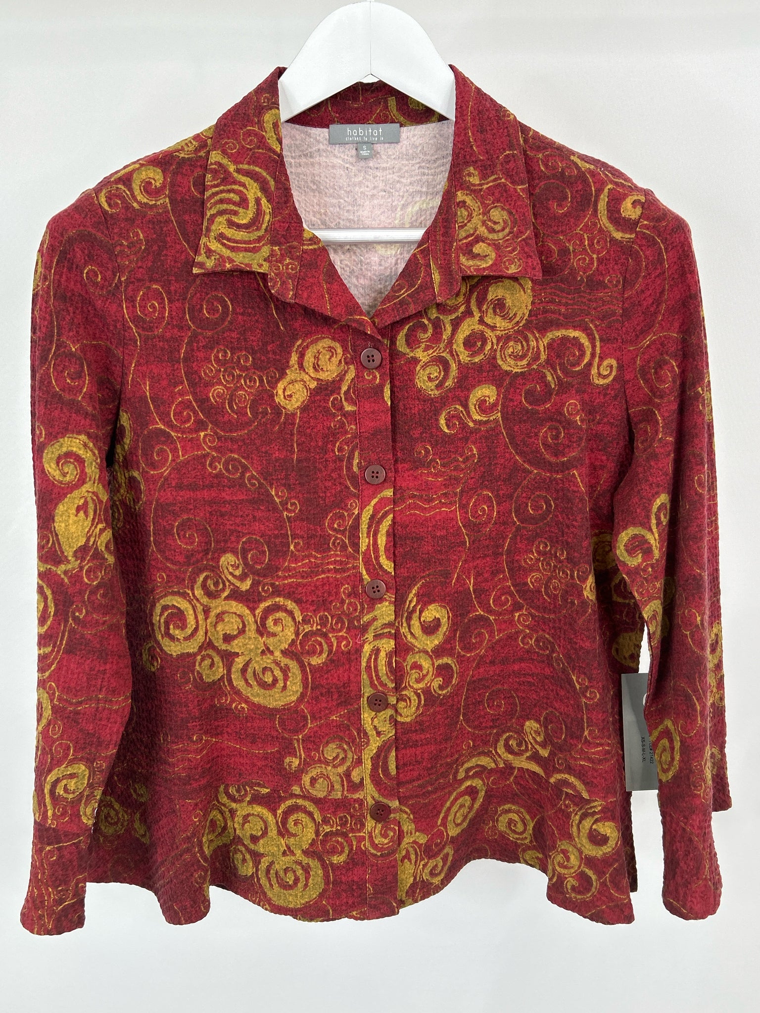 HABITAT Size S WINE PRINT Women Shirt