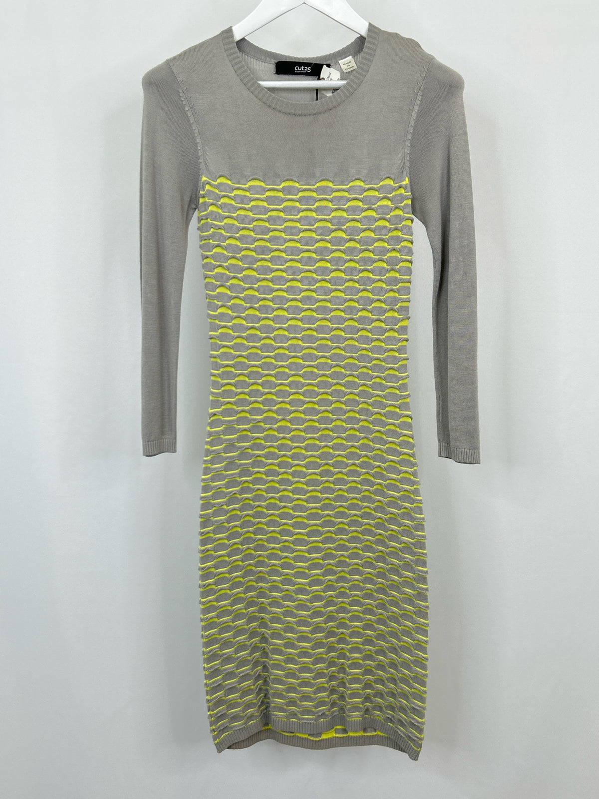 CUT25 Size S GREY AND YELLOW Women Dress