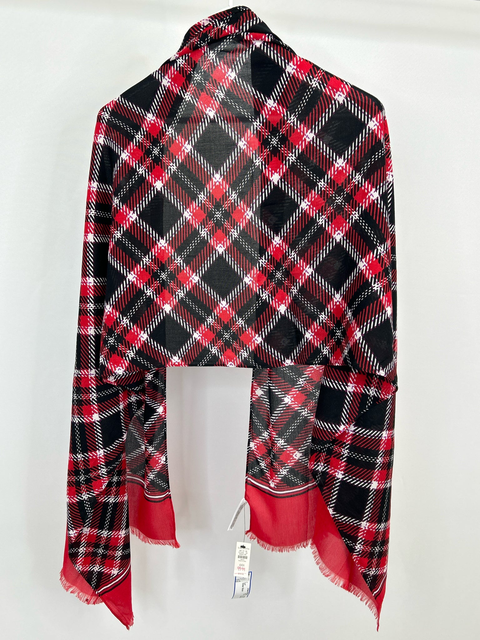TALBOTS Size One Size Red and Black Women Scarf