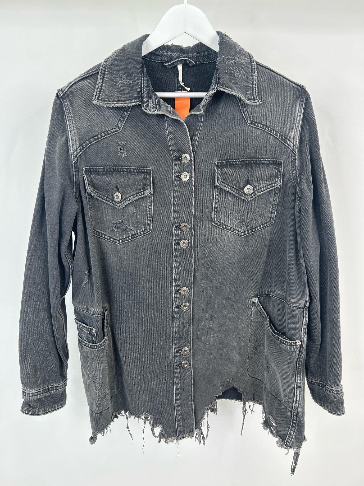 FREE PEOPLE Size M BLACK DENIM Women Jacket
