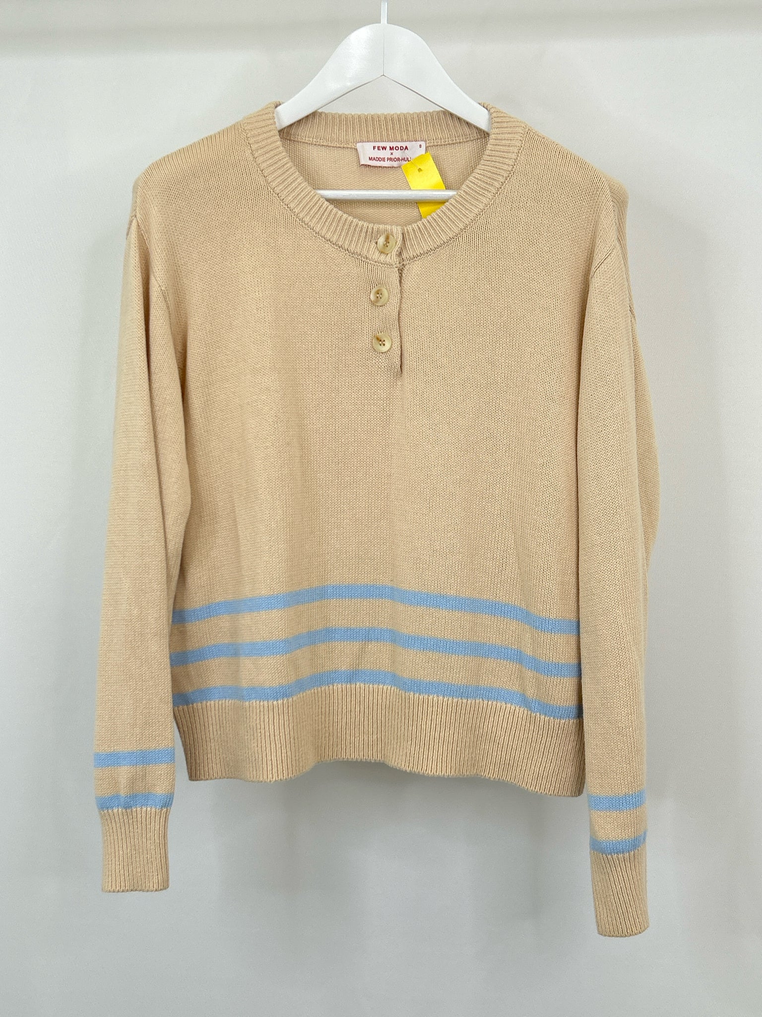 FEW MODA NEW YORK Size S Beige and Blue Women Sweater