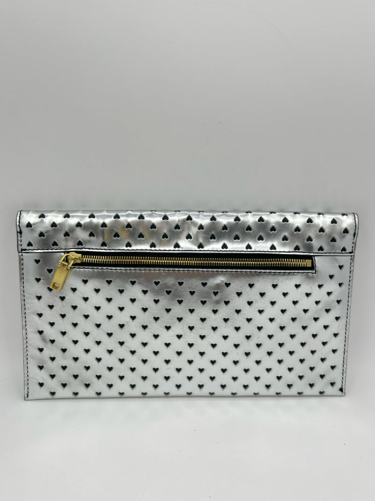 J CREW Silver and Black Clutch