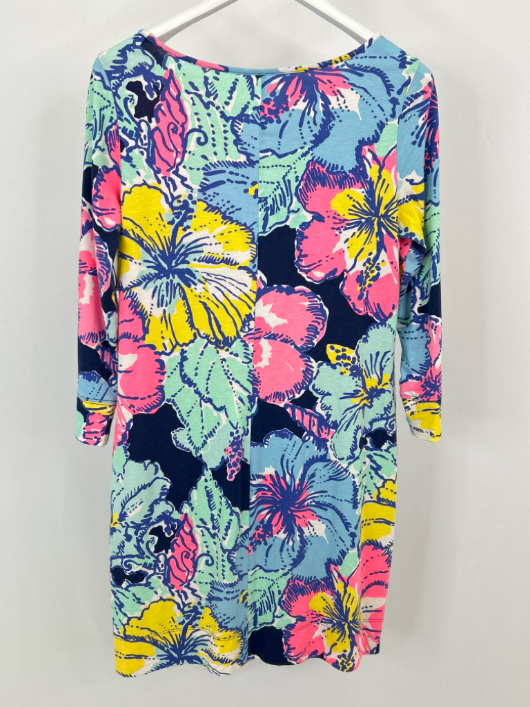 LILLY PULITZER Size L BLUE AND PINK Women's Dress