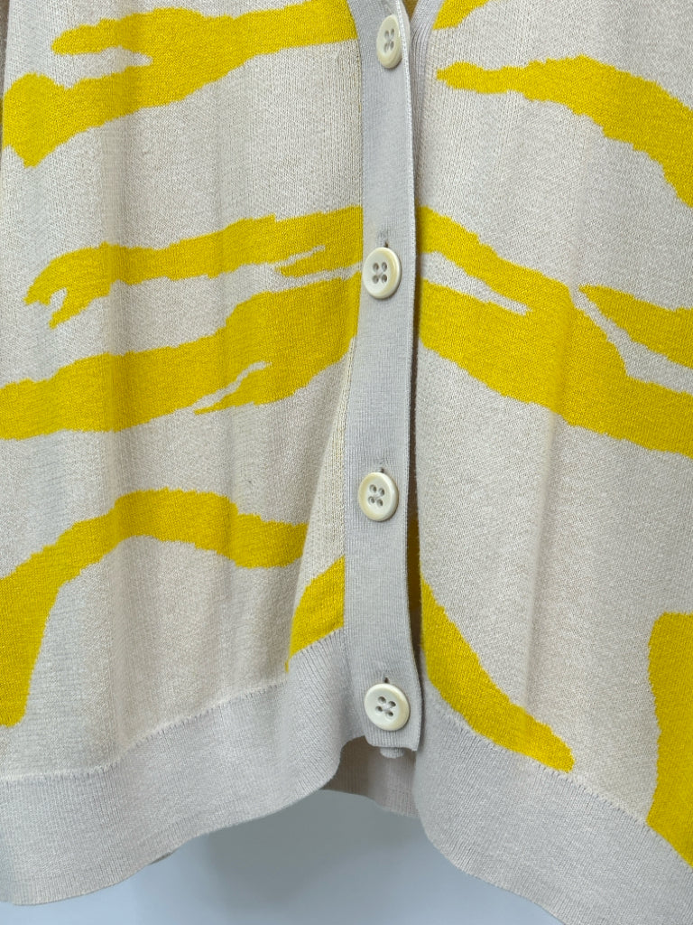 CABI Size M Beige AND YELLOW Cardigan