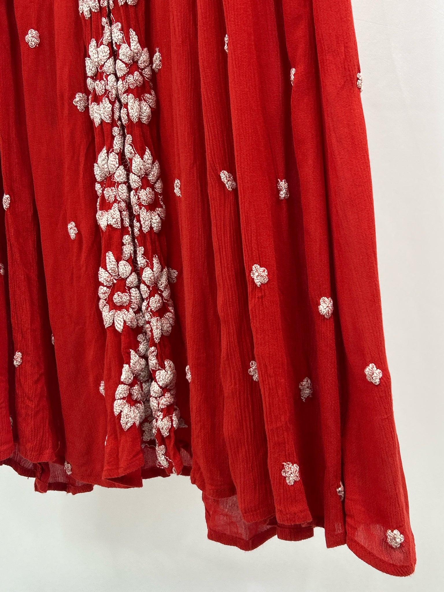 FREE PEOPLE Size L Red and White Women Dress NWT