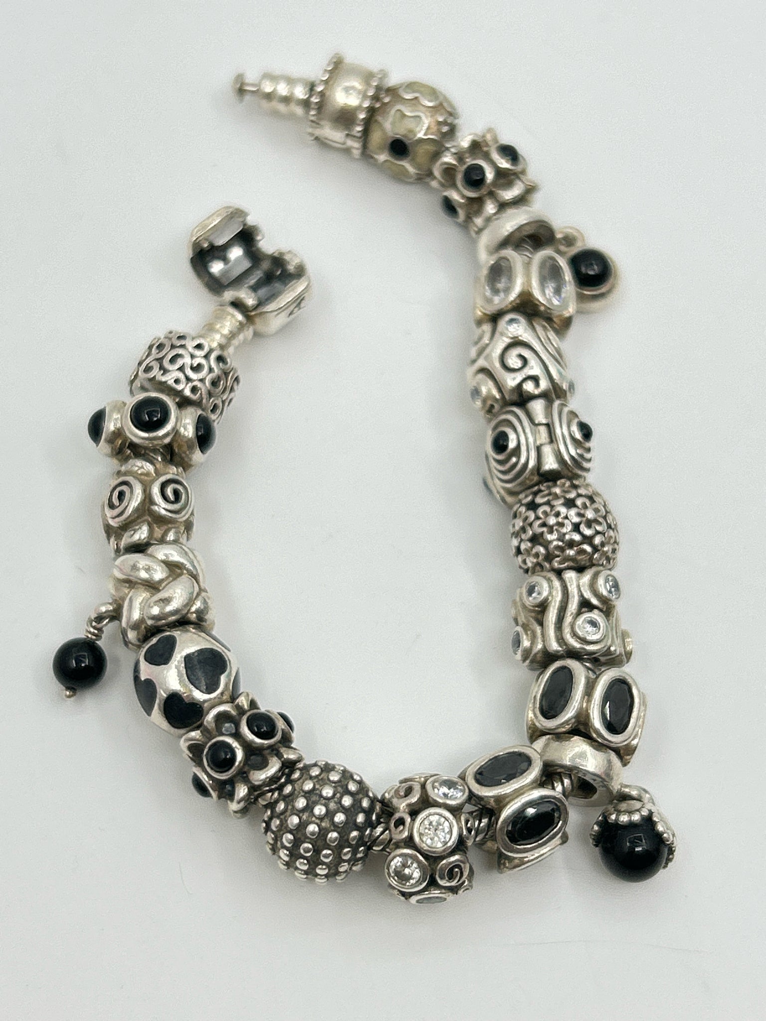 PANDORA Silver & Black Bracelet