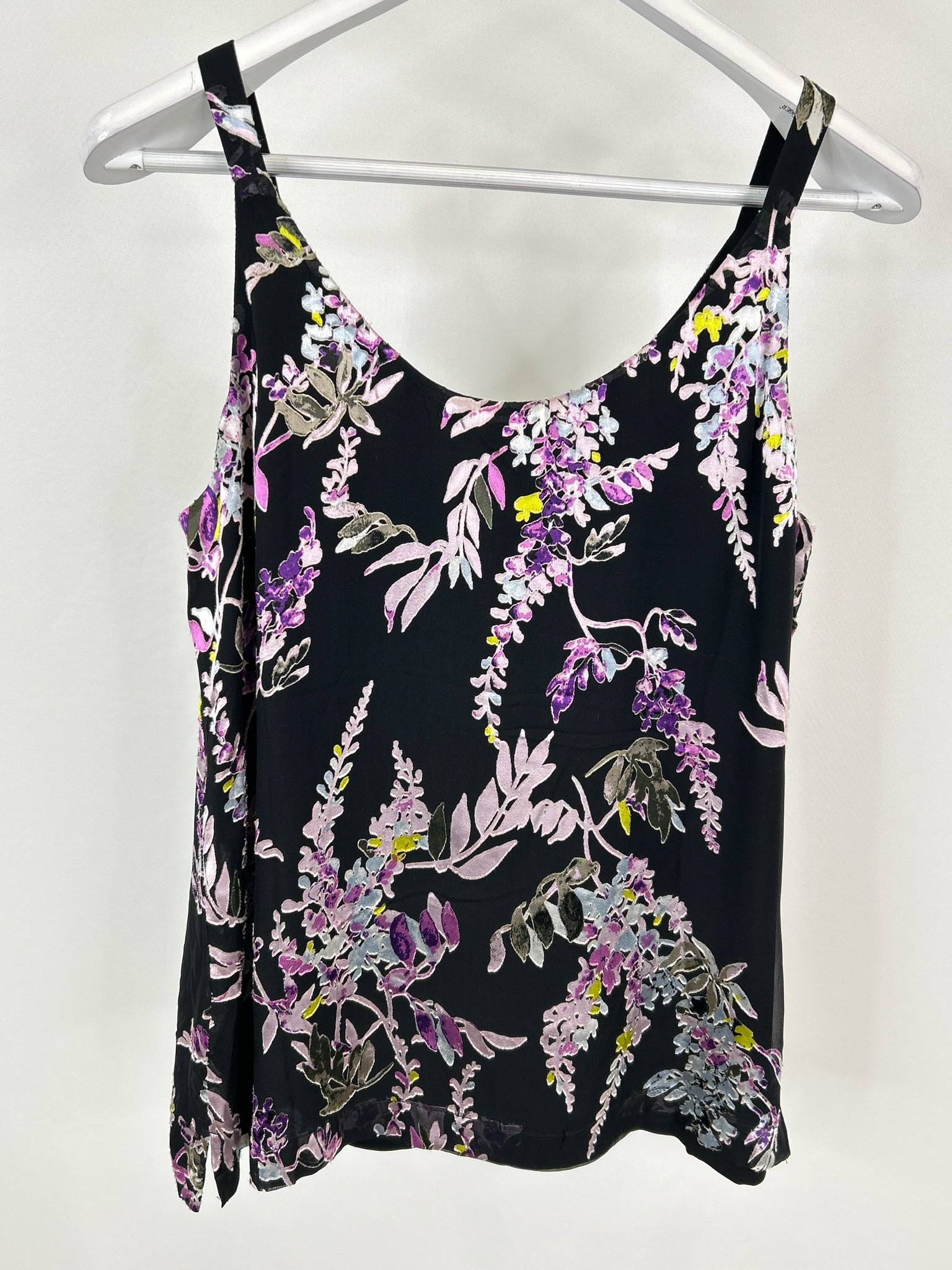 White House Black Market Size S Black & Purple Women Tank Top