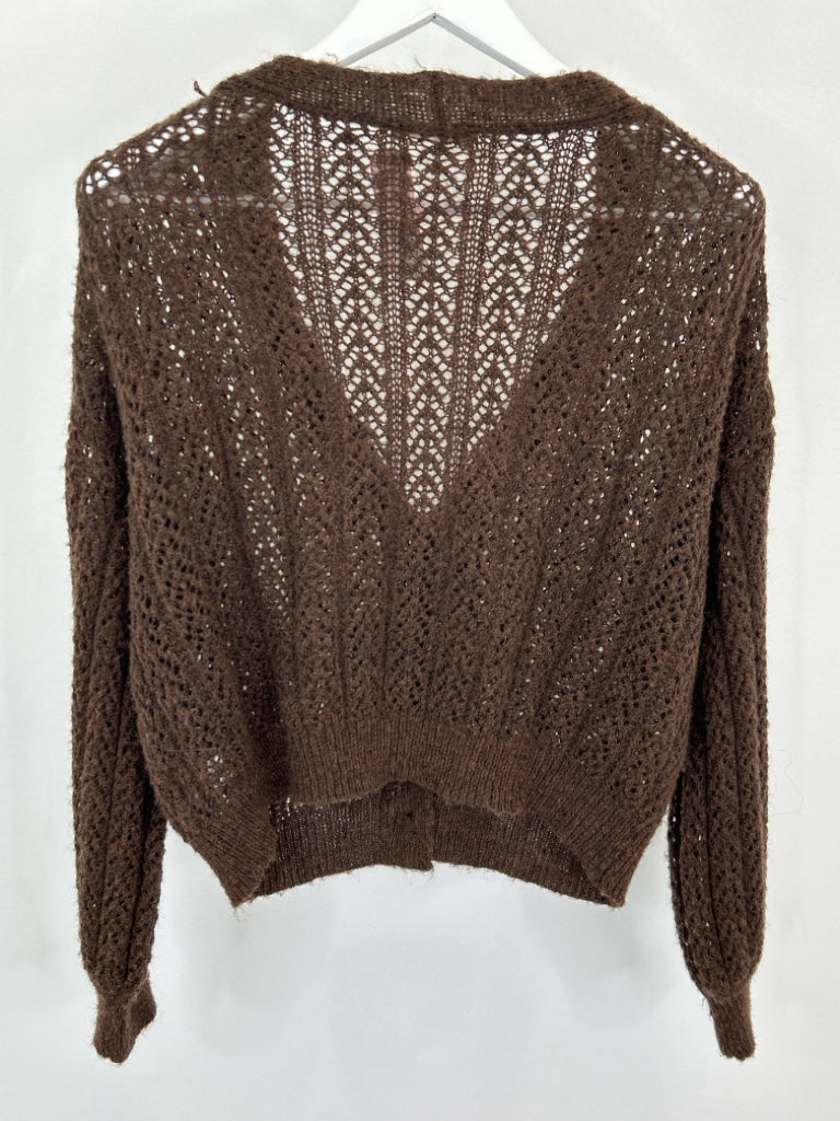 NEUFLORA Women Size M Brown Cardigan