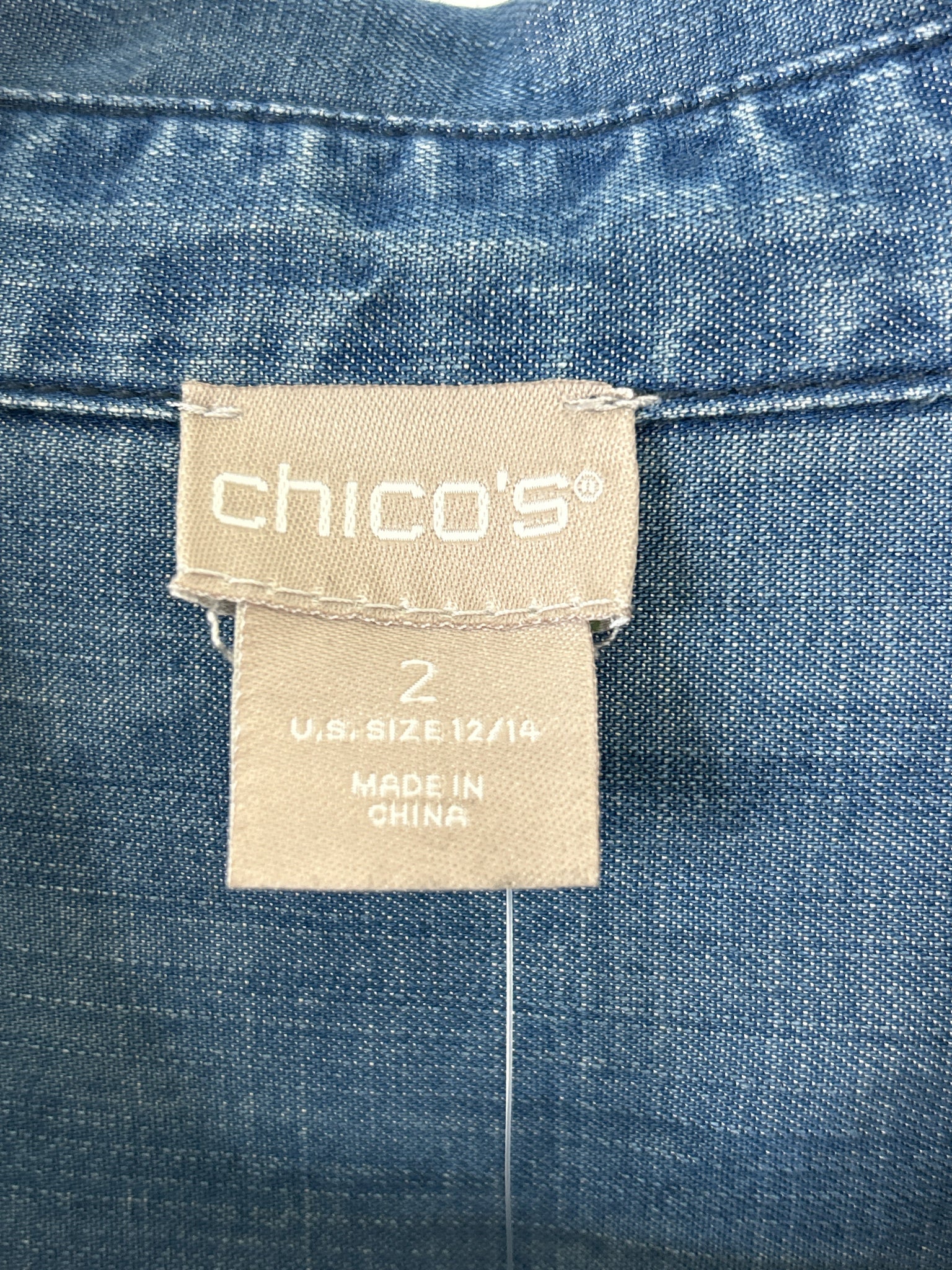 CHICO'S Size 12/14 indigo Women Shirt