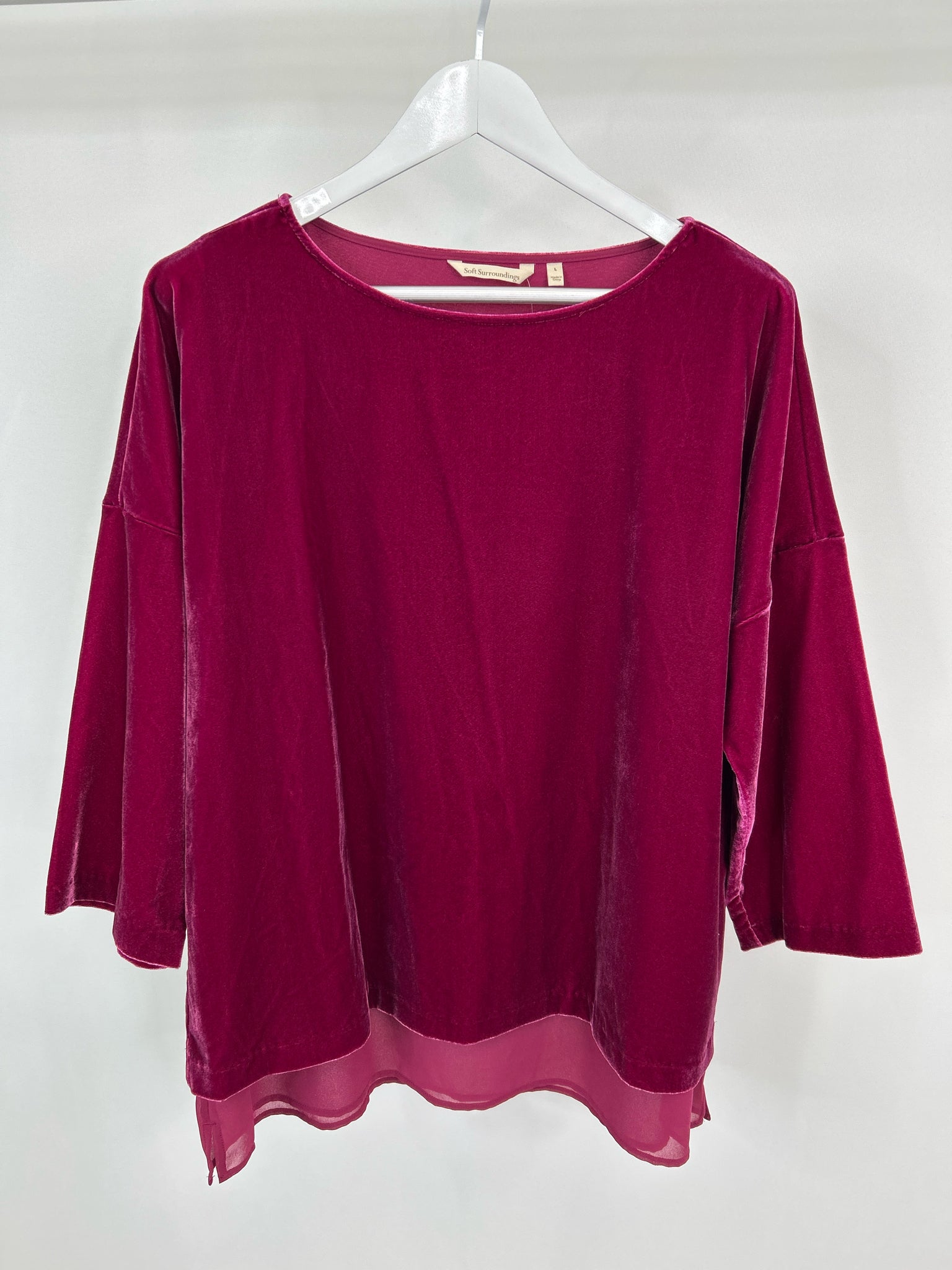 SOFT SURROUNDINGS Size L Fuschia Women Tunic