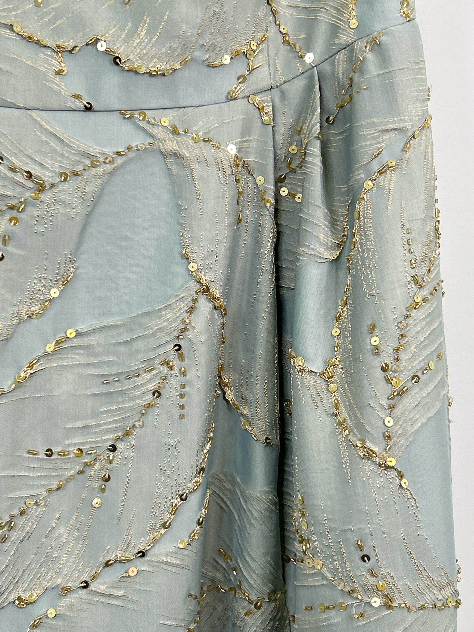 MGNY Madeline Gardner New York Size 6/8 Teal and gold Women Dress