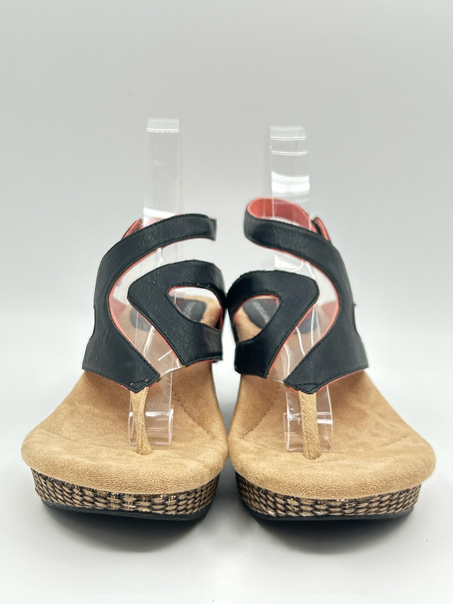 Modzori Size 8 CORAL AND BLACK Women Sandal