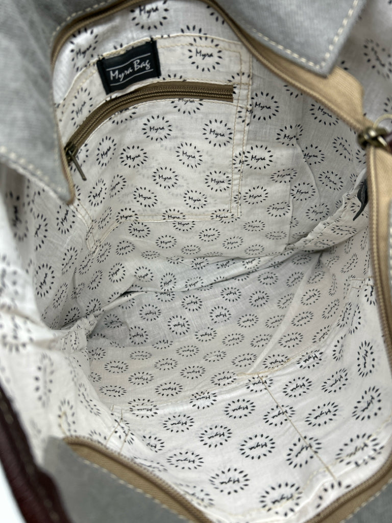 MYRA BAG Grey and white Tote