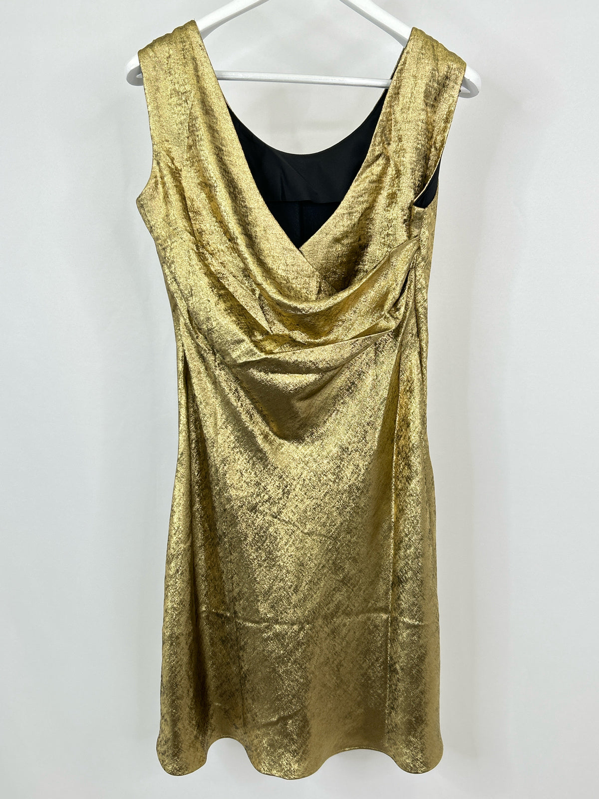 White House Black Market Size 10 gold metallic Women Dress