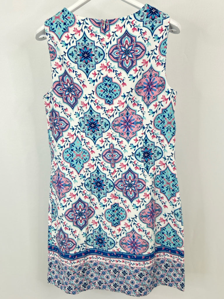JESSICA HOWARD Size 14 BLUE & WHITE Women's Dress