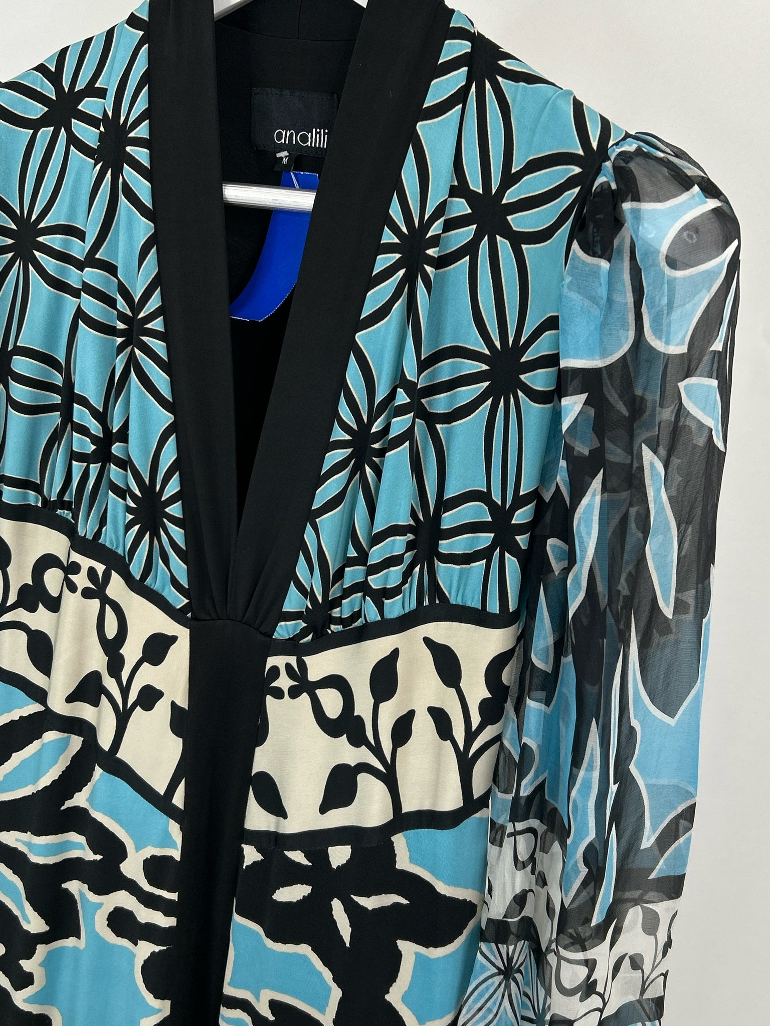 ANALILI Size M Blue Print Women's Dress