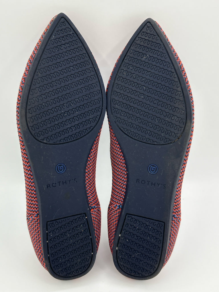 ROTHY'S Women Size 7.5 orange and blue Flats