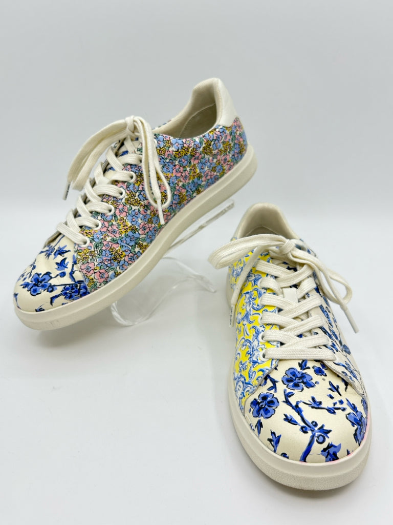 TORY BURCH Women Size 8.5M White Floral Sneakers