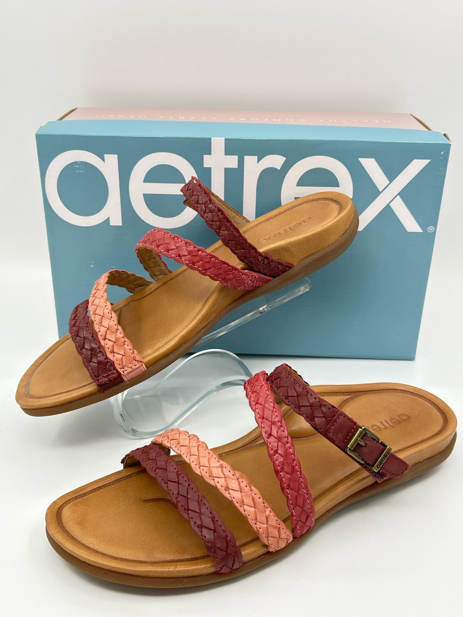 AETREX Size 8.5 Red Women Sandal