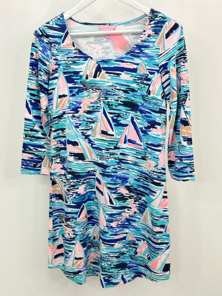 LILLY PULITZER Women Size S BLUE AND PINK Dress