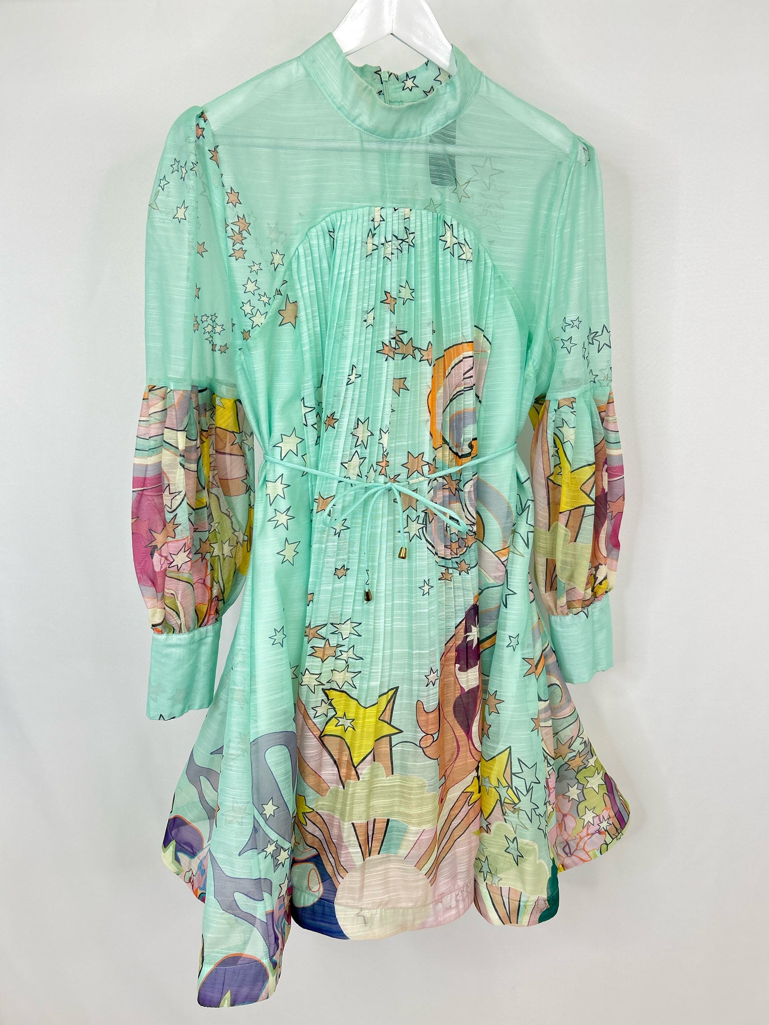 N BY NANCY Size 3X Mint Green Print Women Dress