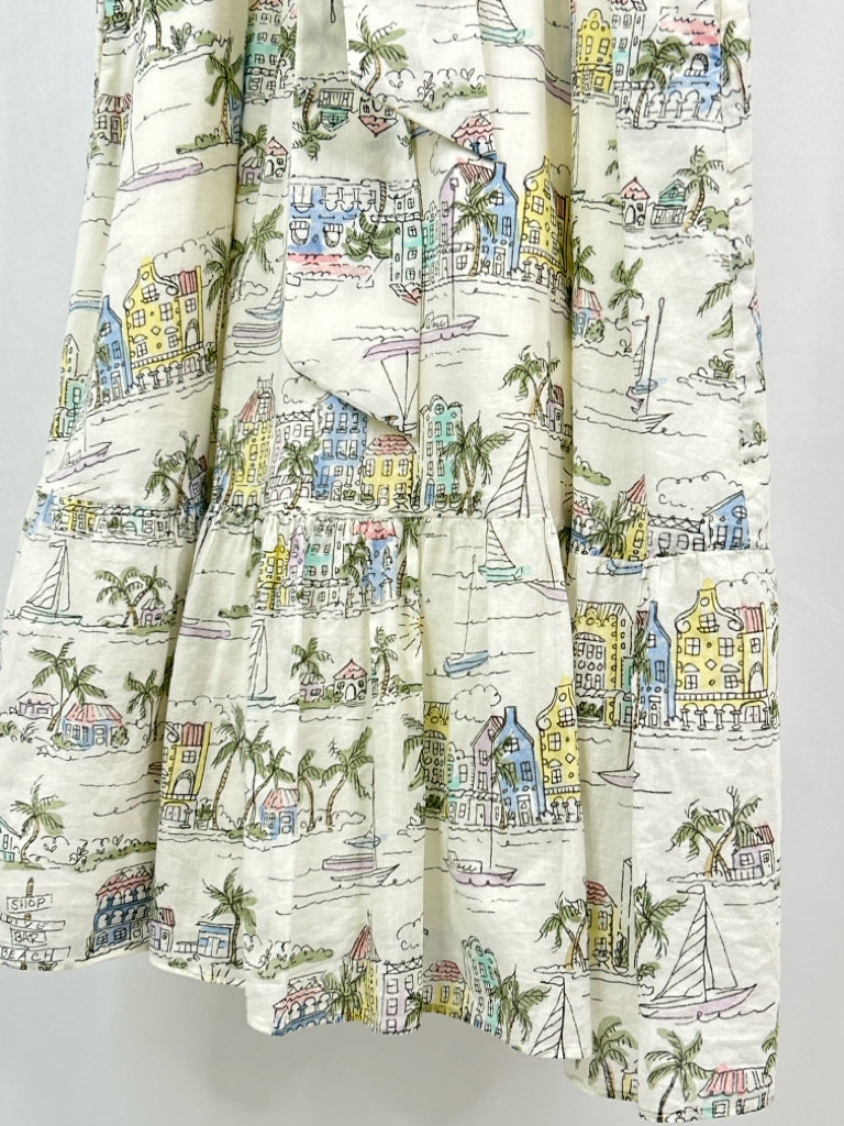 TALBOTS Size 12 OFF WHITE PRINT Dress