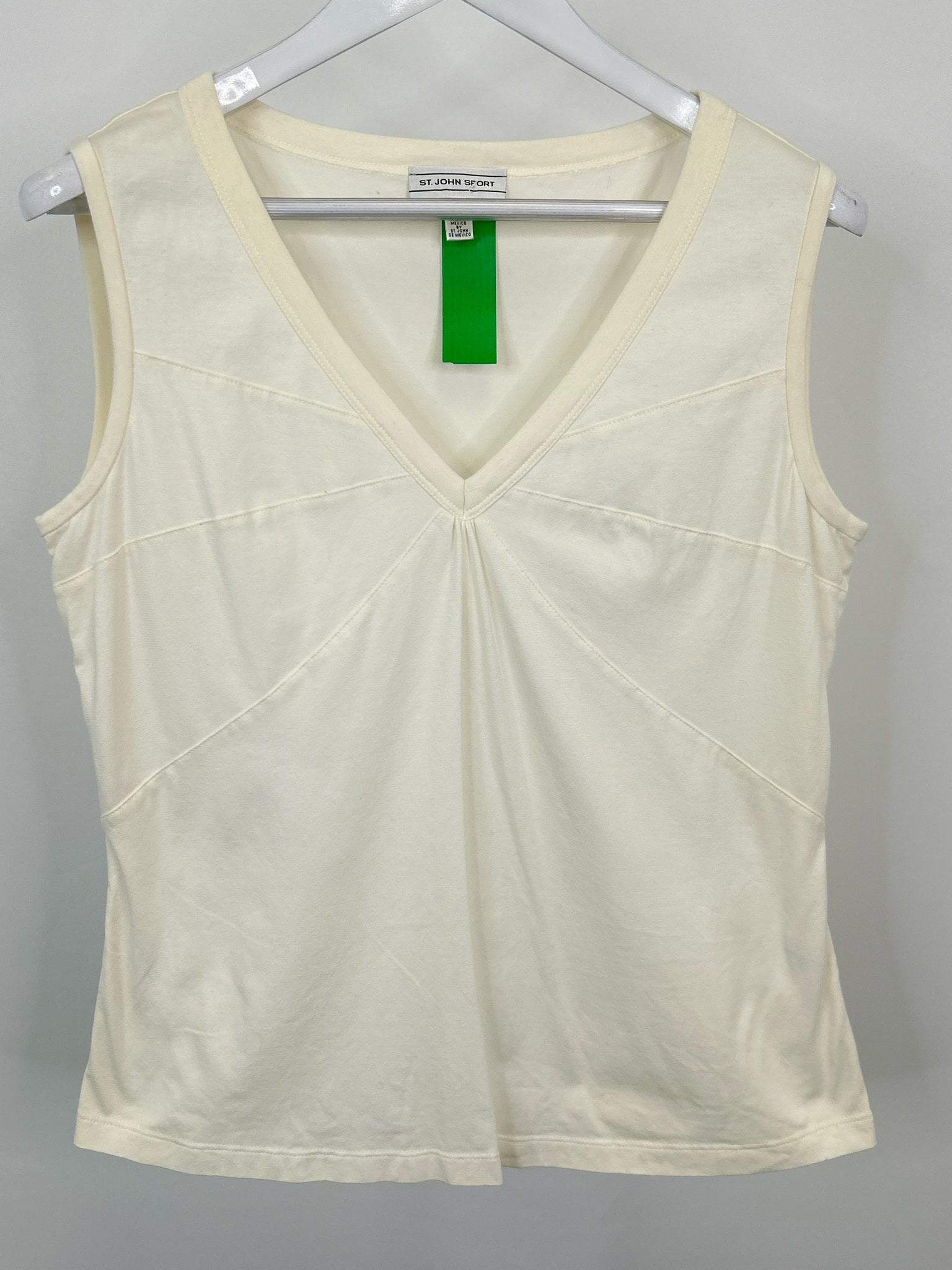 ST JOHN SPORT Size M Ivory White Women Tank Top