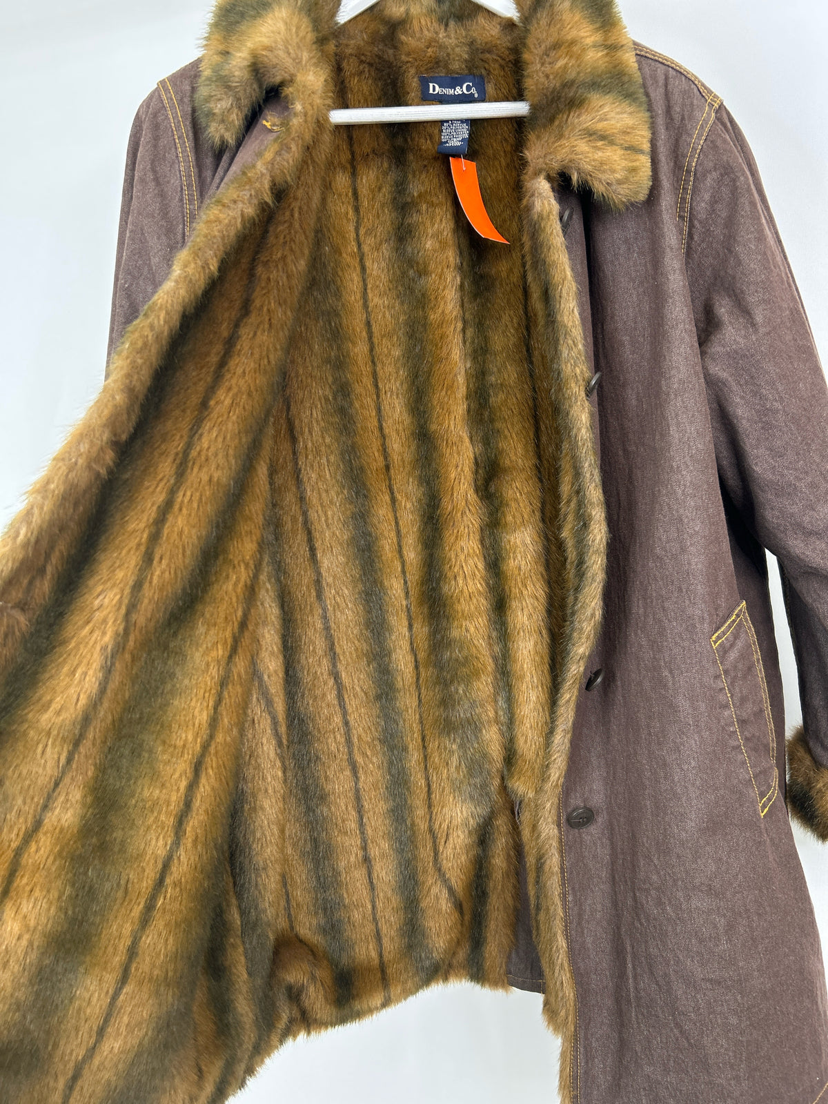 DENIM & CO Size XL brown denim Women Coat
