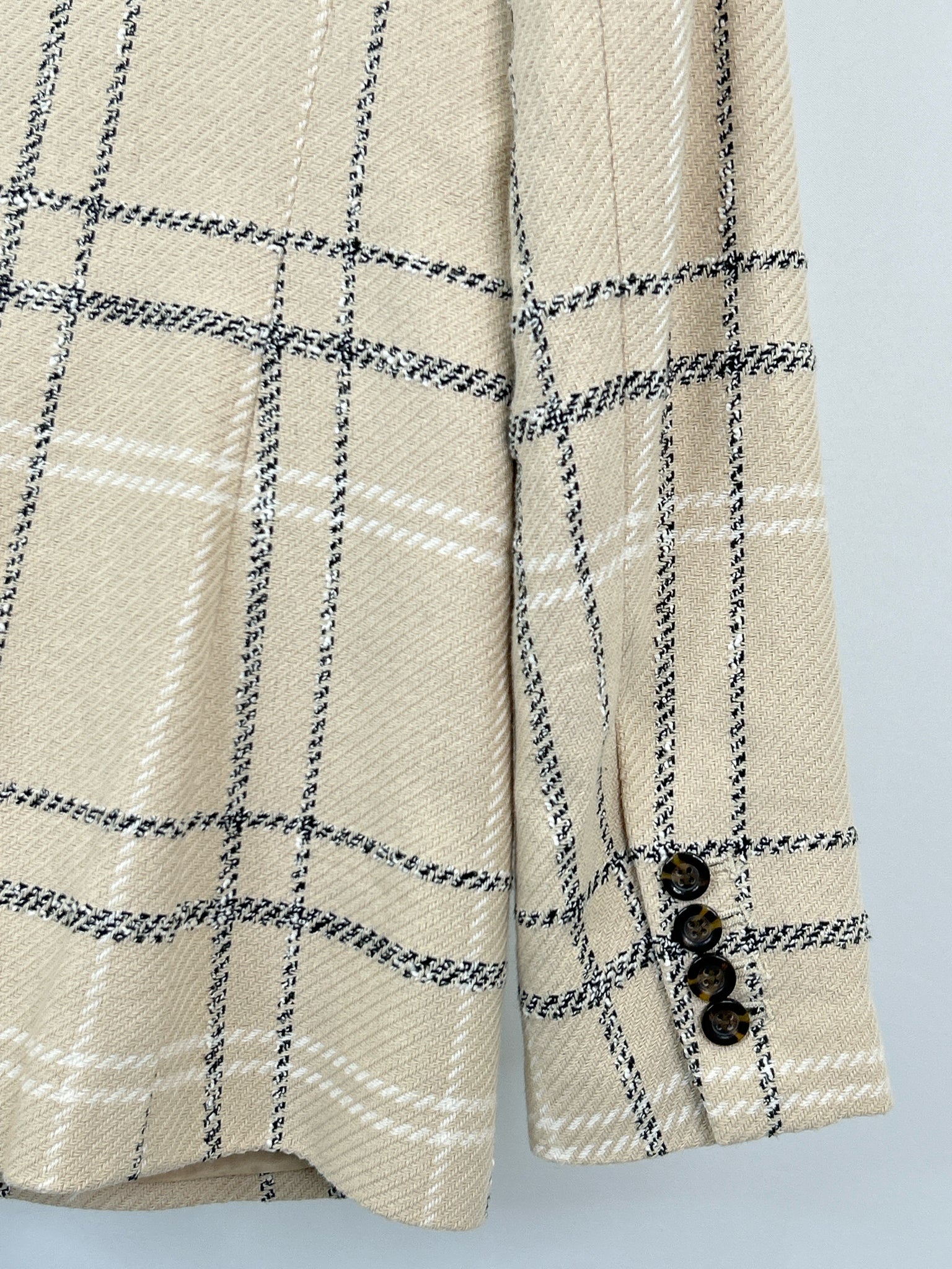 ANN TAYLOR Size 4 Beige Plaid Women Blazer