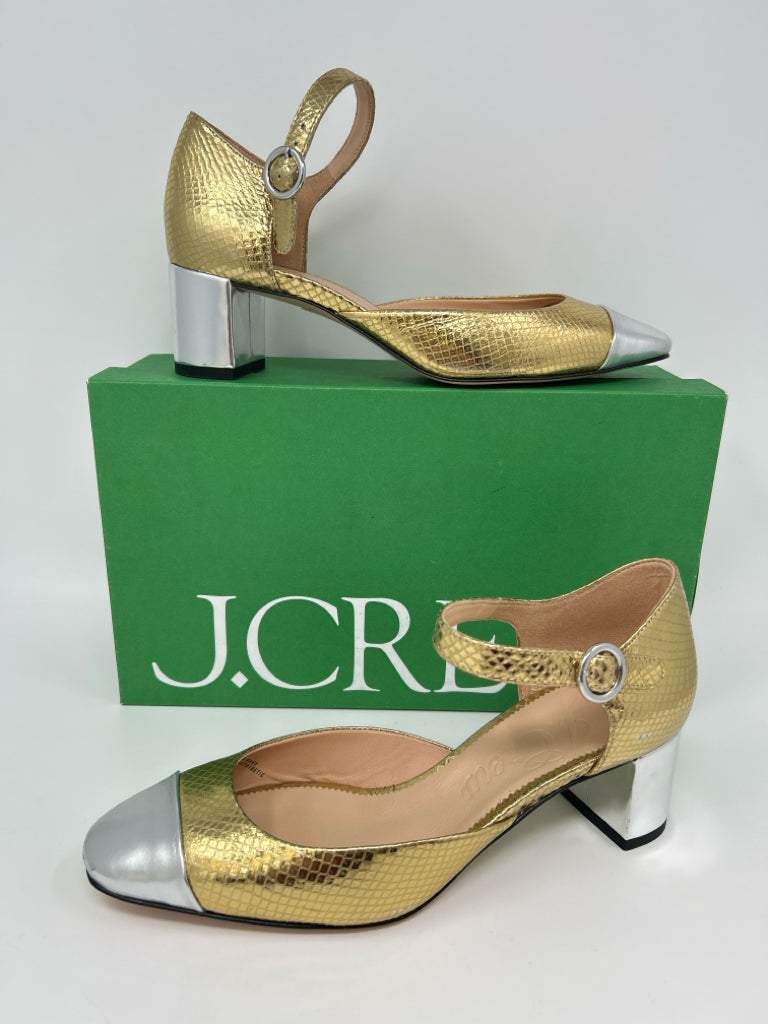 J CREW Women Size 8.5 GOLD AND SILVER Pumps