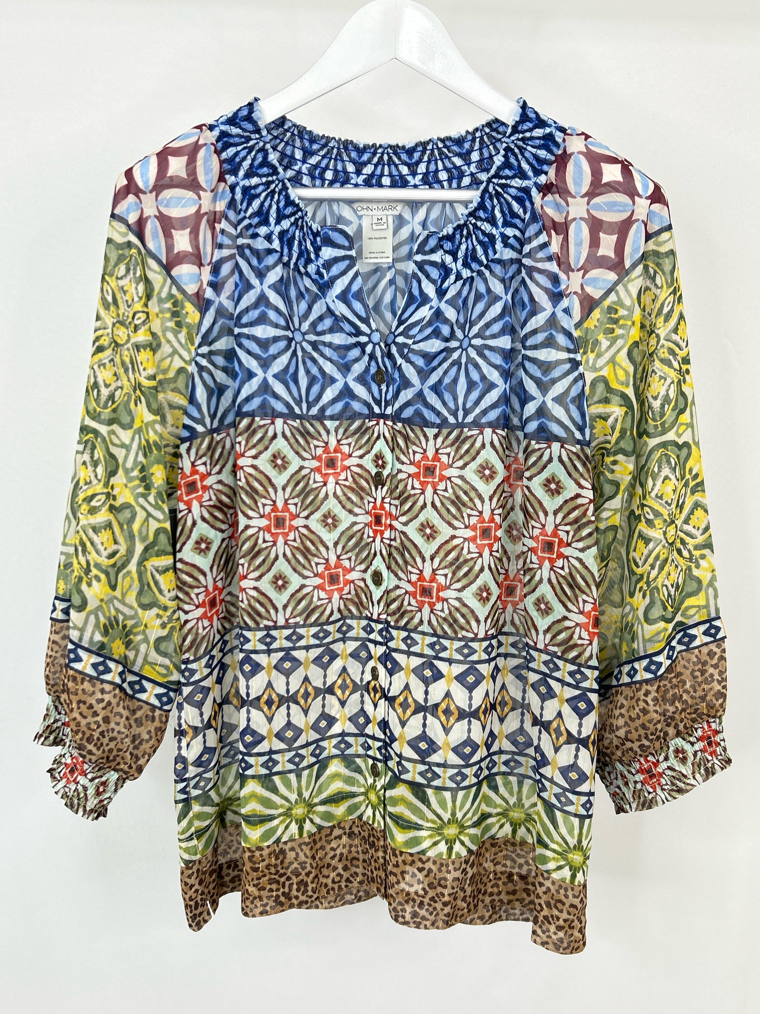 John Mark Size M Multi-Color Women Blouse