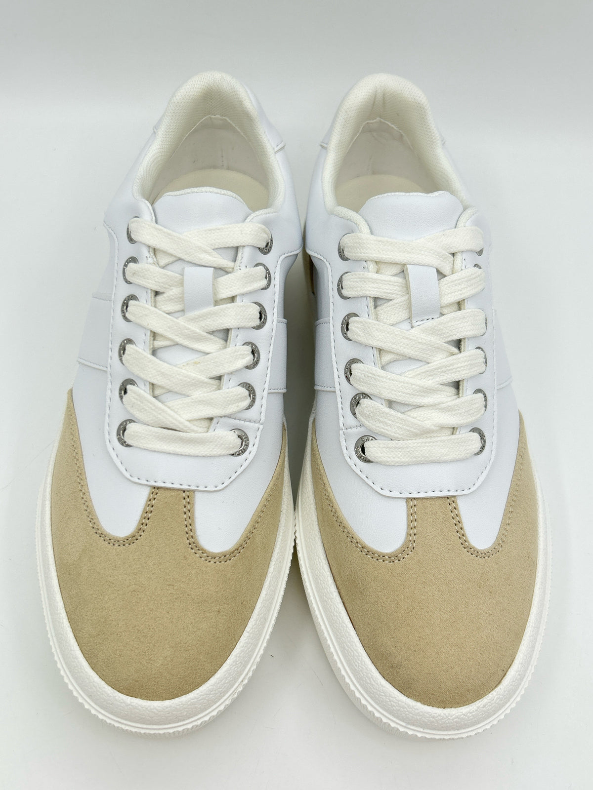 J/Slides Size 8M White and Sand Women Sneakers