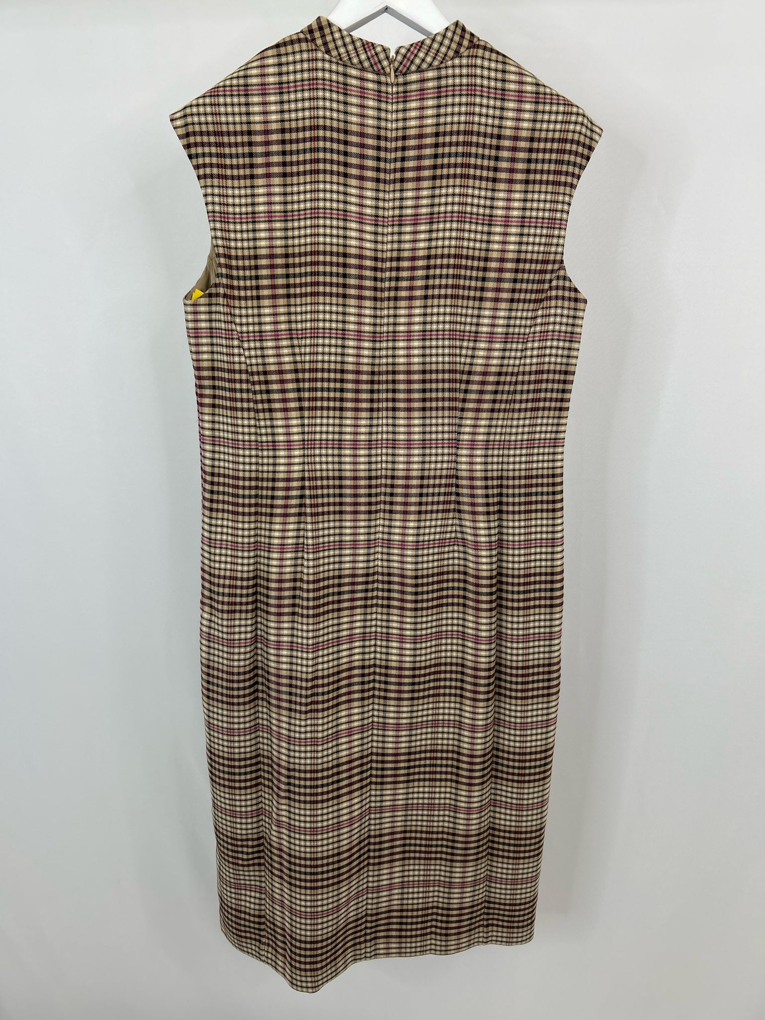 ANN TAYLOR Size 14 Beige Plaid Women Dress