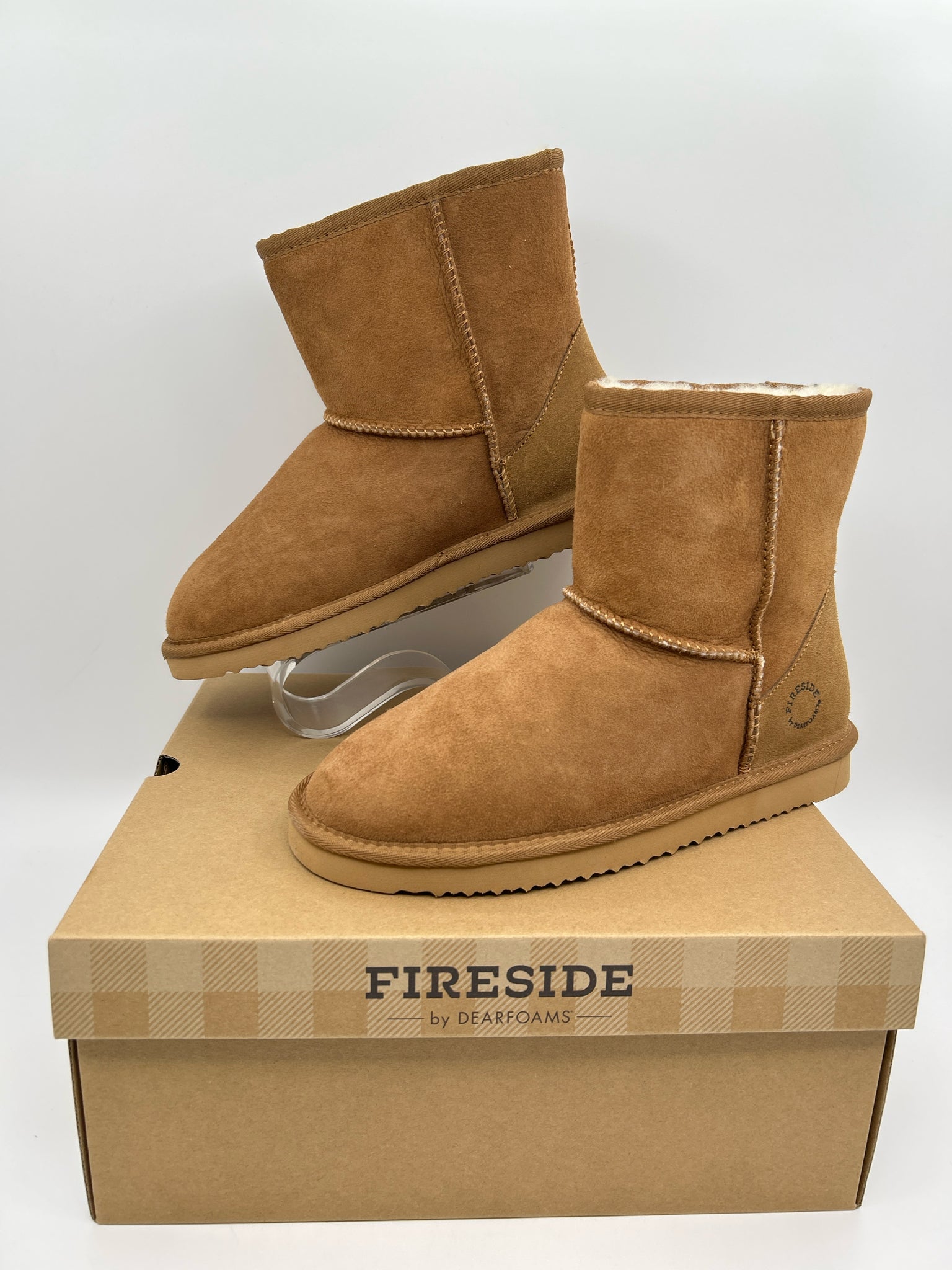 FIRESIDE By DEARFOAMS Size 10 Chestnut Women Booties NIB