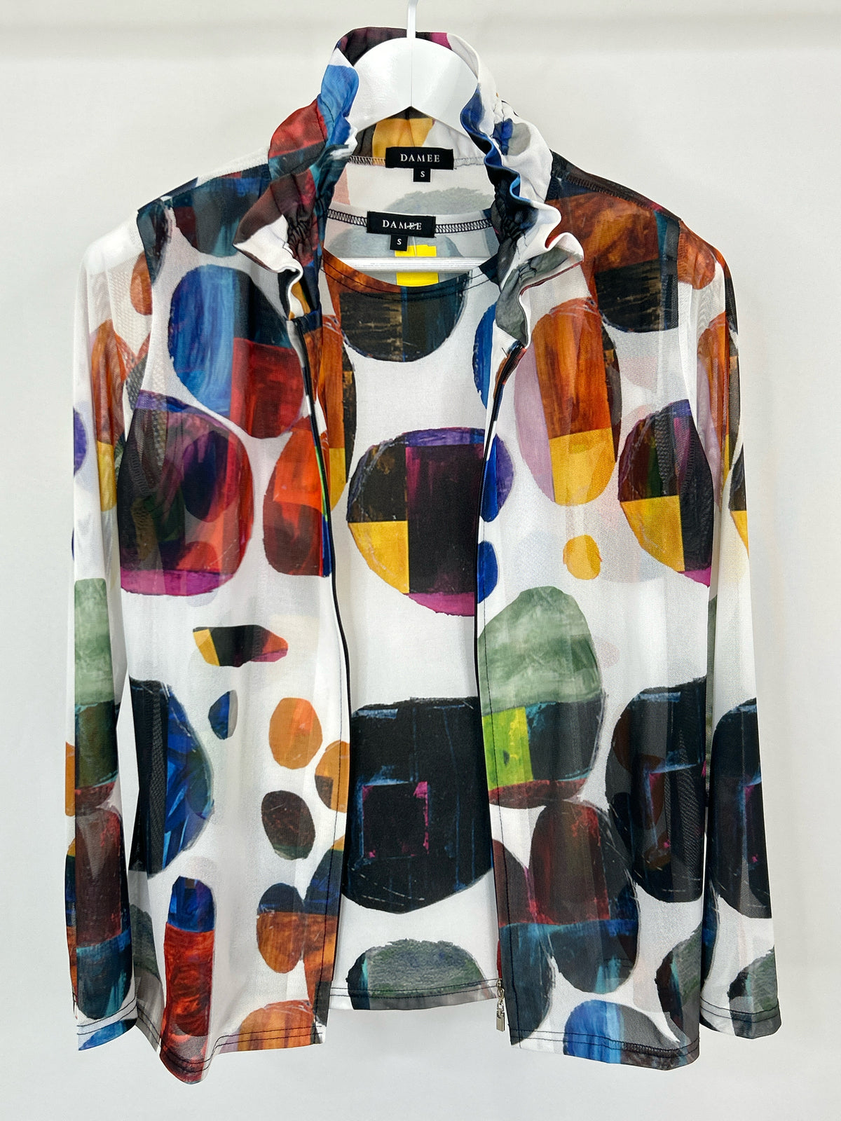 DAMEE Size S White Print Women 2-piece Set