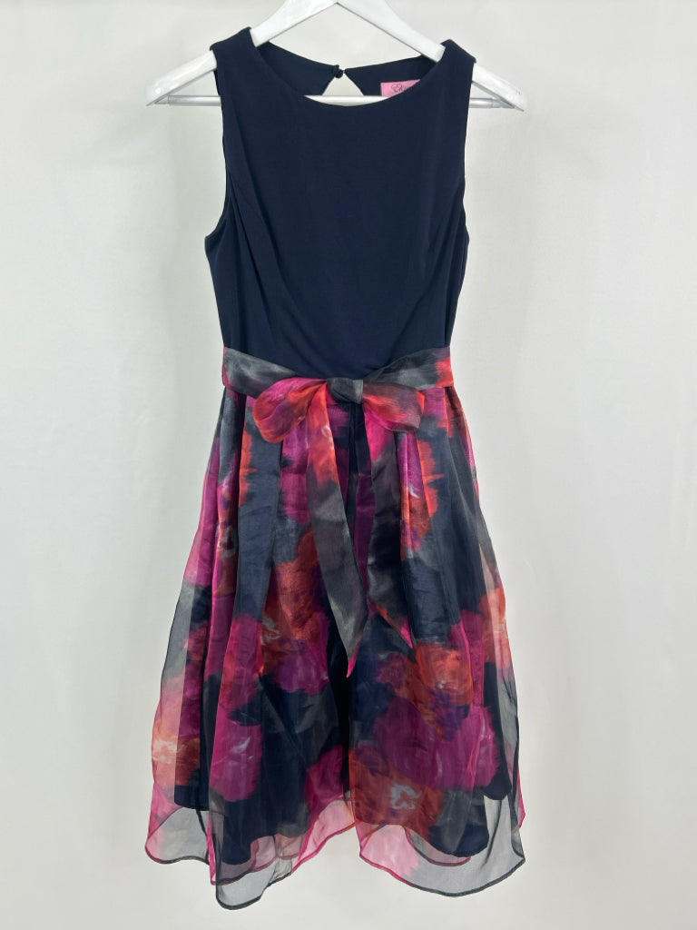 ELIZA J Size 10 Navy Print Women's Dress