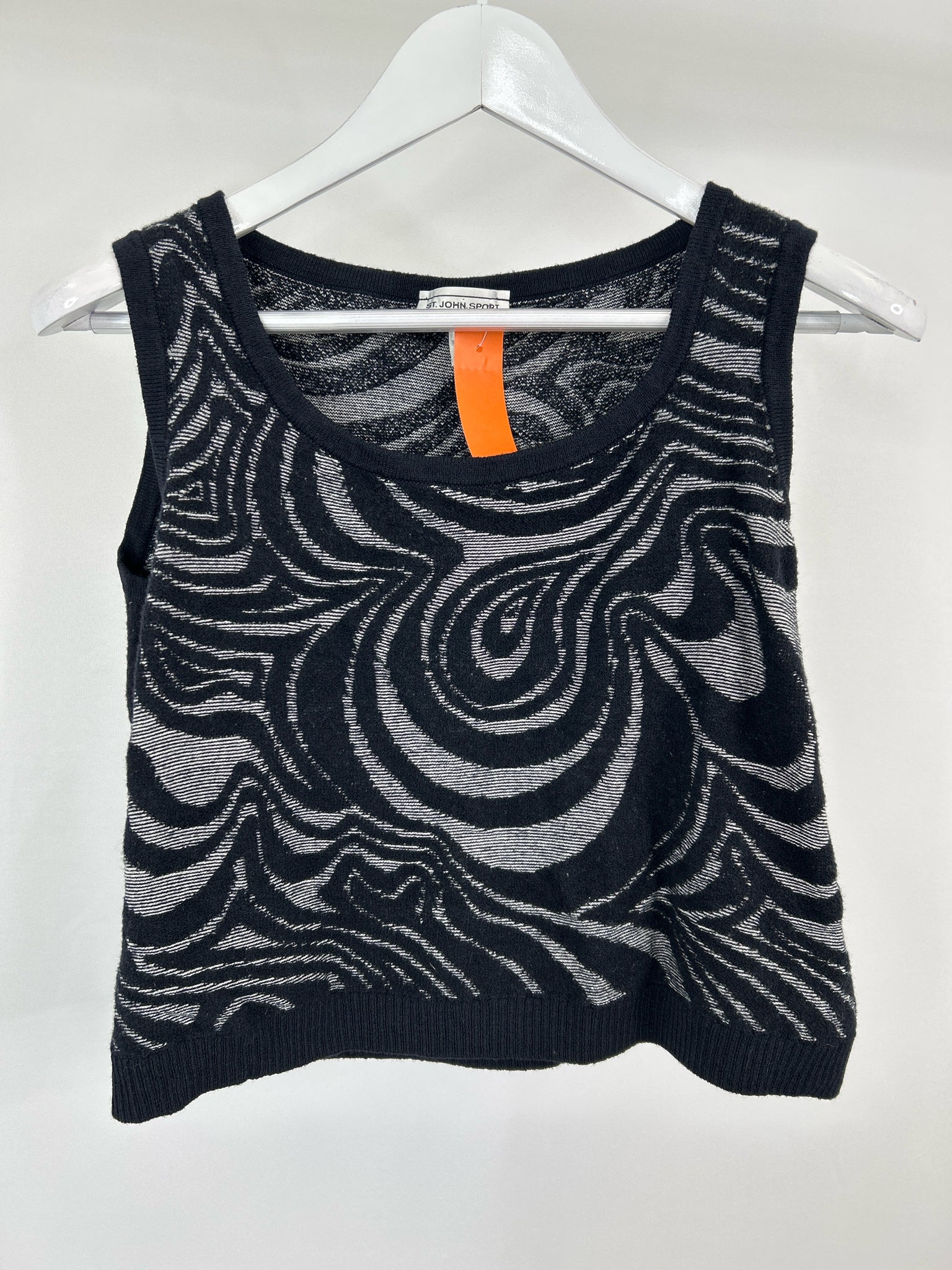 ST JOHN SPORT Size L black and grey Women Tank Top