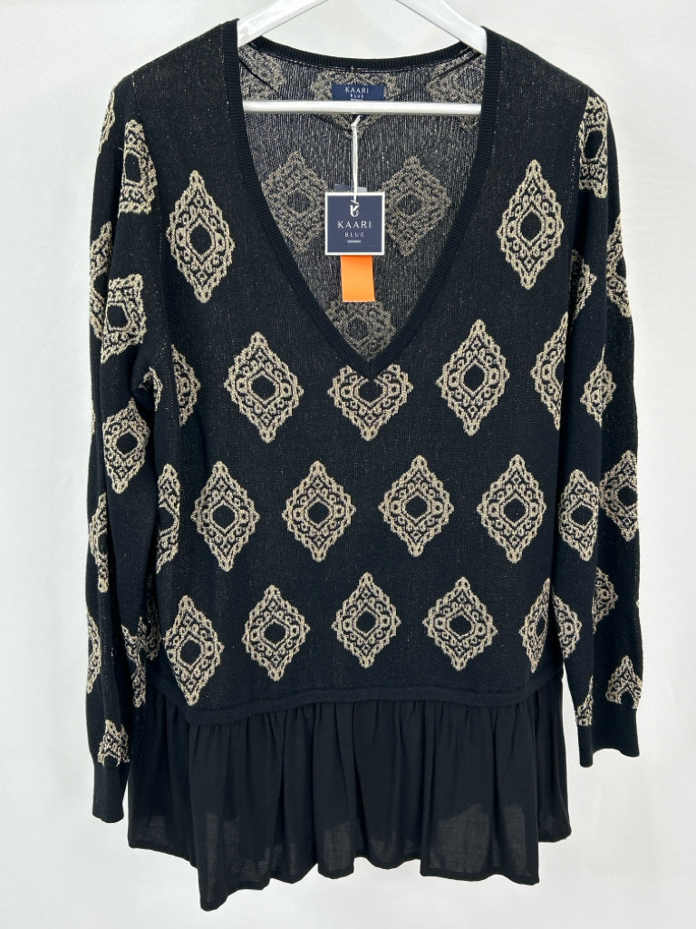 KAARI BLUE Women Size 2X Metallic Black Tunic NWT